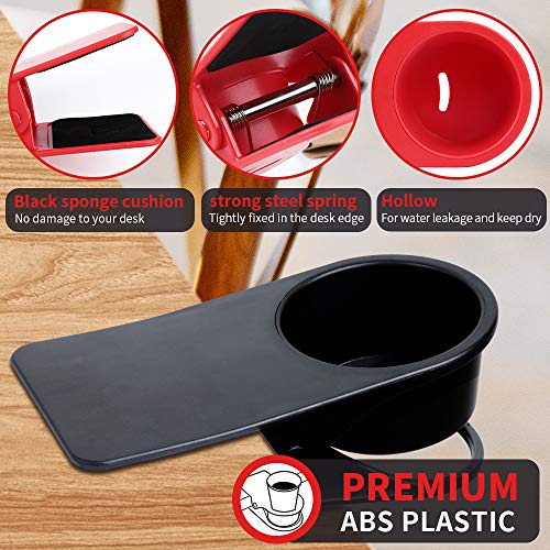 3 Pack Desk Side Bottle Cup Stand The Diy Glass Clamp Storage Saucer Clip Water Coffee Mug Holder Clip Design, (Red, Black And White) #TOP2
