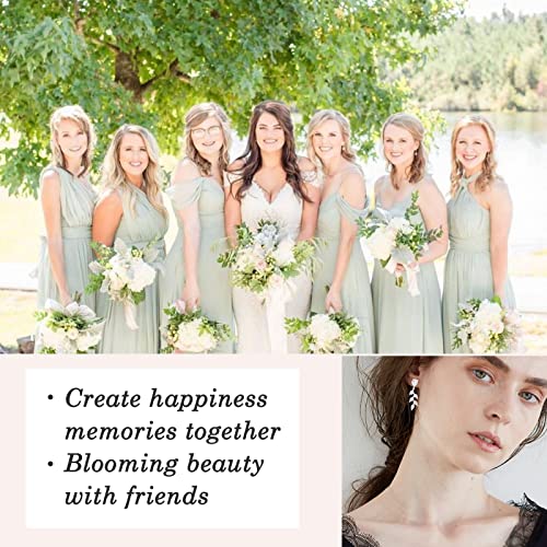 DHQH Bridesmaid Necklace Earrings Set Gifts I Couldn't Say I DO Without You Cubic Zirconia Leaf Pendant Necklace Bridesmaid Proposal Gift Set of 4 64