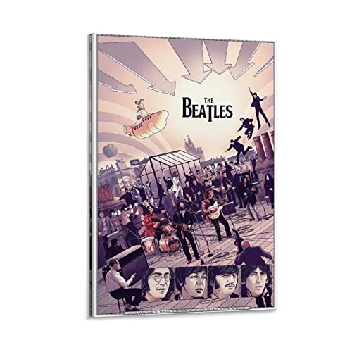 Poster The Beatles – Caricature décorative sur toile, affiches murales et image d’art – Décoration moderne pour chambre… - Les Beatles, Paul McCartney, John Lennon, RIngo Starr, George Harrison Poster The Beatles - Caricature décorative sur toile, affiches murales et image d'art - Décoration moderne pour chambre…
