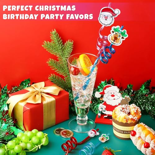 24 unidades de pitillos navideños de plástico miniatura 6