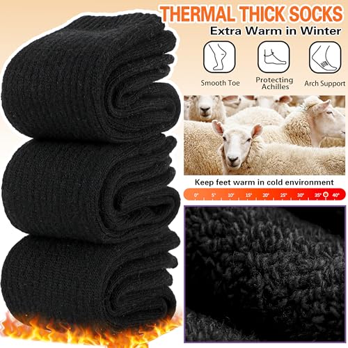 Image of Sandsuced 5 Pack Merino Wool Boot Hiking Socks for Women Warm Winter Thick Thermal Cozy Work Soft Ladies Socks