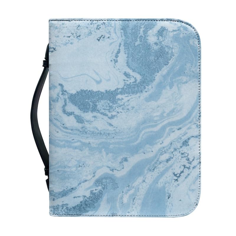 Garronmavis Blue Fluid Painting Bible Cover Case for Women Mom Tie-Die Paintings Bible Tote Bag Abstract Arts Bible Accessories - L — image 1
