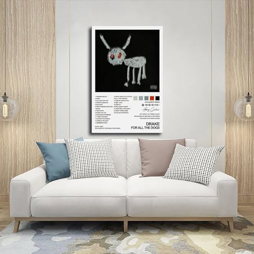 metegate Drake Poster For All The Dogs Album Cover Canvas Poster Wall Art Decor Print Picture Paintings for Living Room Bedroom Decoration Frame-style16x24inch(40x60cm) metegate Drake Poster For All The Dogs Album Cover Canvas Poster Wall Art Decor Print Picture Paintings for Living Room Bedroom Decoration Frame-style16x24inch(40x60cm)