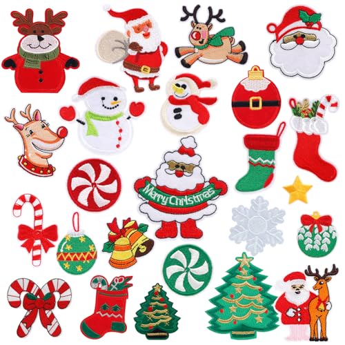 ANUTRION 24Pcs Christmas Iron on Patches Kit...