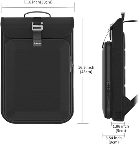 Vista 19 de Smatree Mochila rígida para laptop para hombre, compatible con portátiles de 16 a 18 pulgadas, Negro (Grande), Mochila