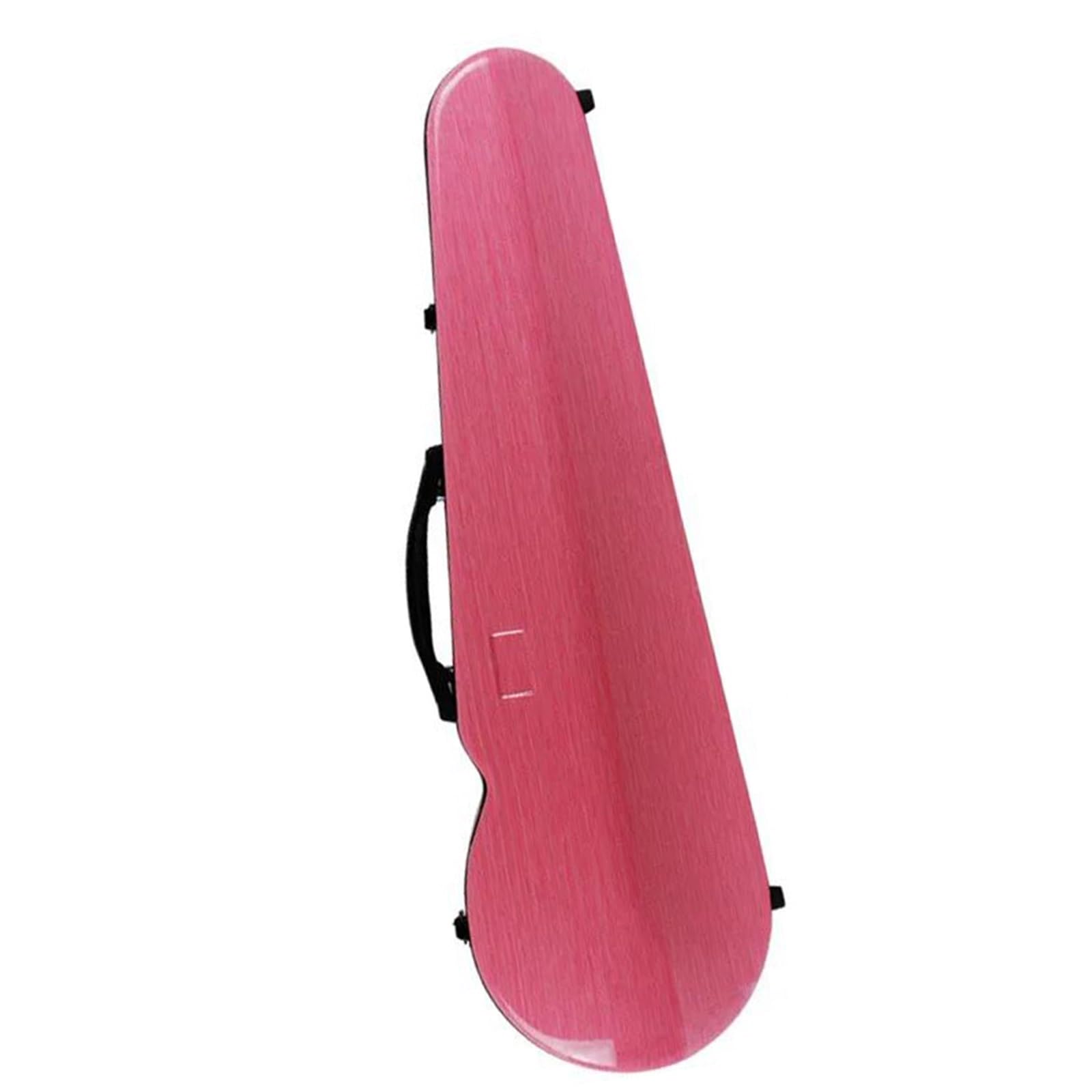 Estuche Para Violín 4/4 3/4 1/2 1/4 1/8 Caja De Violín Ligera De Doble Hombro De Fibra De Carbono Accesorio Para Violín Caja De Violín Estuche para violín(Pink,4/4)
