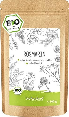 Rosmarin BIO 500g geschnitten und getrocknet | Gewürz ohne Zusätze | Rosmarintee aus kontrolliert biologischem Anbau von bioKontor