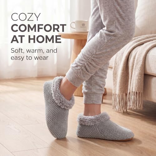 Image of The Metluks Womens Slippers Indoor Soft Sole Slipper Socks | Fuzzy sherpa lining, warm winter comfort, non slip grippers, flexible feel, washable, cozy home wear