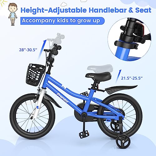 Image of BABY JOY Kids Bike, 12 14 16 18 Inch Boys Girls Bike for 3-8 Years w /Training Wheels, 20 Inch Children Bicycle for 8+ Teens w /Kickstand, Handbrake, Coaster Brake & Removable Basket, Sporty Bicycle