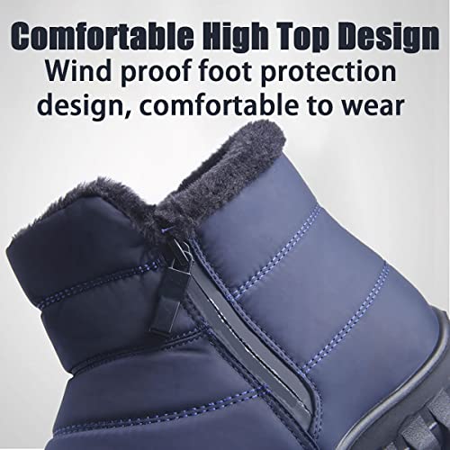 XIRUJNFD Men's Waterproof Warm Cotton Zipper Snow Ankle Boots, Snow Boots for Men, Waterproof Ankle Boots for Men4