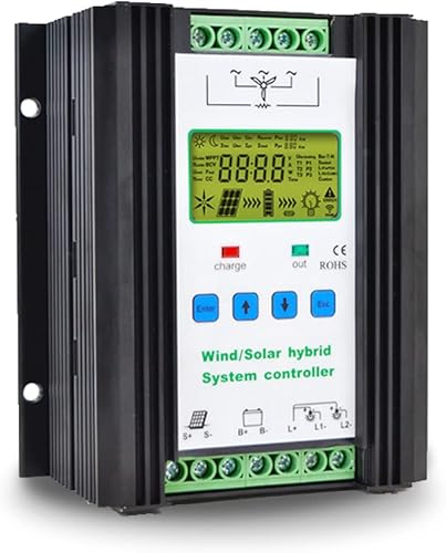 1000W Wind Solar Hybrid Charge Controller PWM 600W Wind + 400W Solar Boost Charge Technology Digital Intelligent Regulator with LCD Display