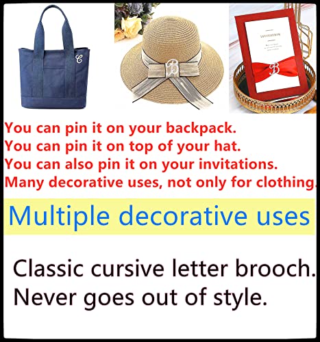 Image of 2 pieces letter brooch pins for women fashion 26 letters Gold-plated silver-plated Color for men Women's alphabet initial brooches pin for clothing Christmas stockings bulk