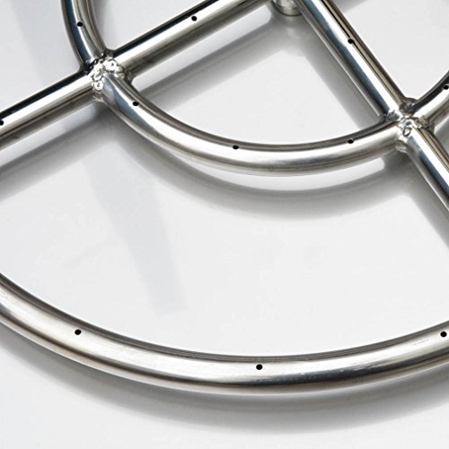 Stanbroil Stainless Steel 30" Round Flat Fire Pit Pan W/24 Fire Burner Ring Installed, Btu 296,000 Max #TOP3