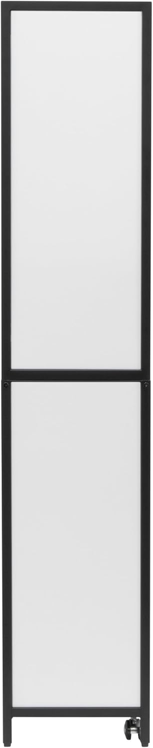 Sew Ready Folding Craft Armoire Cabinet – 58.75″ Tall Multipurpose Workstation with Drop-Leaf Table, Wheel, Powder-Coated Steel Frame, Charcoal/White