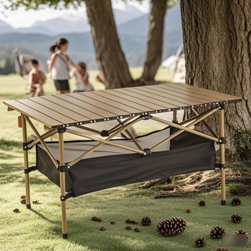 Leichter Campingtisch aus Aluminium, höhenverstellbar, 100 kg Tragkraft, für Outdoor-Grillabende, Camping, Essen und Reisen