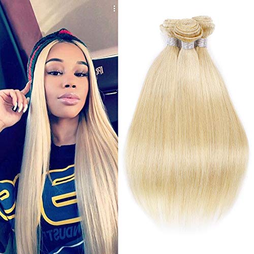 3 Pcs/Lot Brazilian Virgin Human Hair 613 Bundles Silky Straight Hair Wavy 613 Blonde Straight Hair Bundles Blonde Hair Extensions Cheap For Women (10 12 14inch)