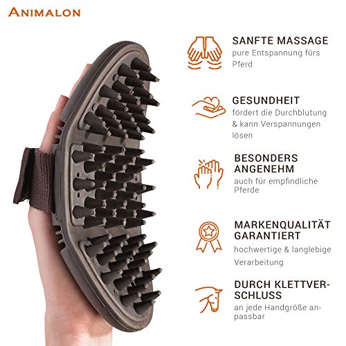 Animalon CareFlex Massage-Striegel | Flexible & Ergonomische Massage-Bürste mit Klettverschluss für echte Genießer | perfekt für den Fellwechsel