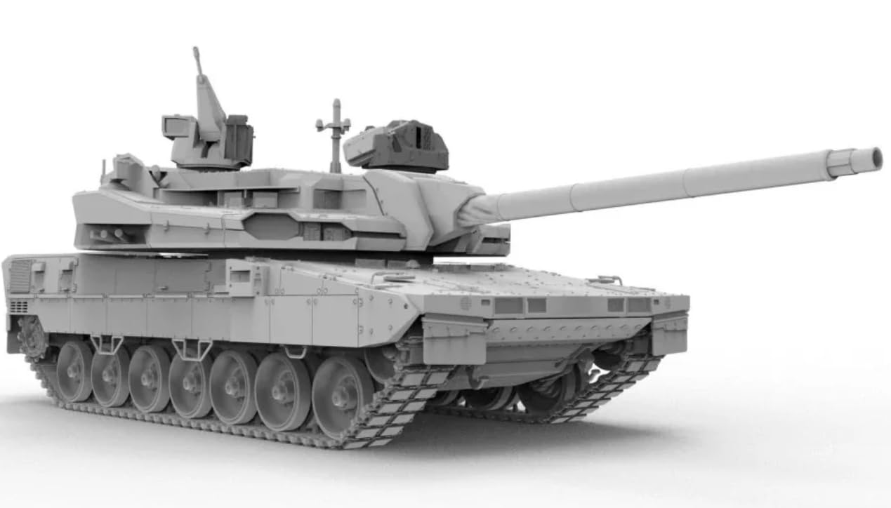 Amusing Hobby 35A066 EMBT – Enhanced Main Battle Tank – 1:35 Modellbausatz – KNDS Prototyp (Leopard 2 Nachfolger) – Erstauflage mit Bonus, 3D-Druck & beweglicher Kette – Ungebaut