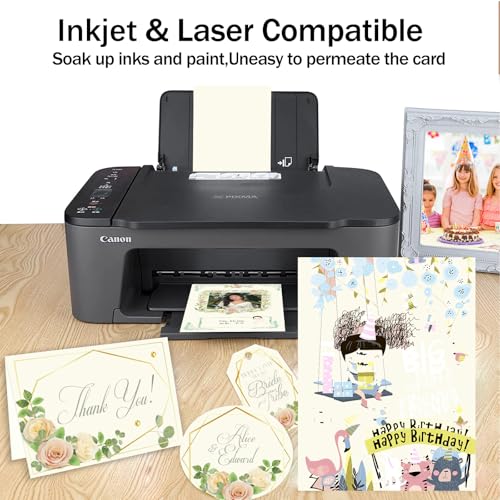 image for 100 Sheets Cream Cardstock 8.5 x 11 Ivory Paper, Goefun Off White Card