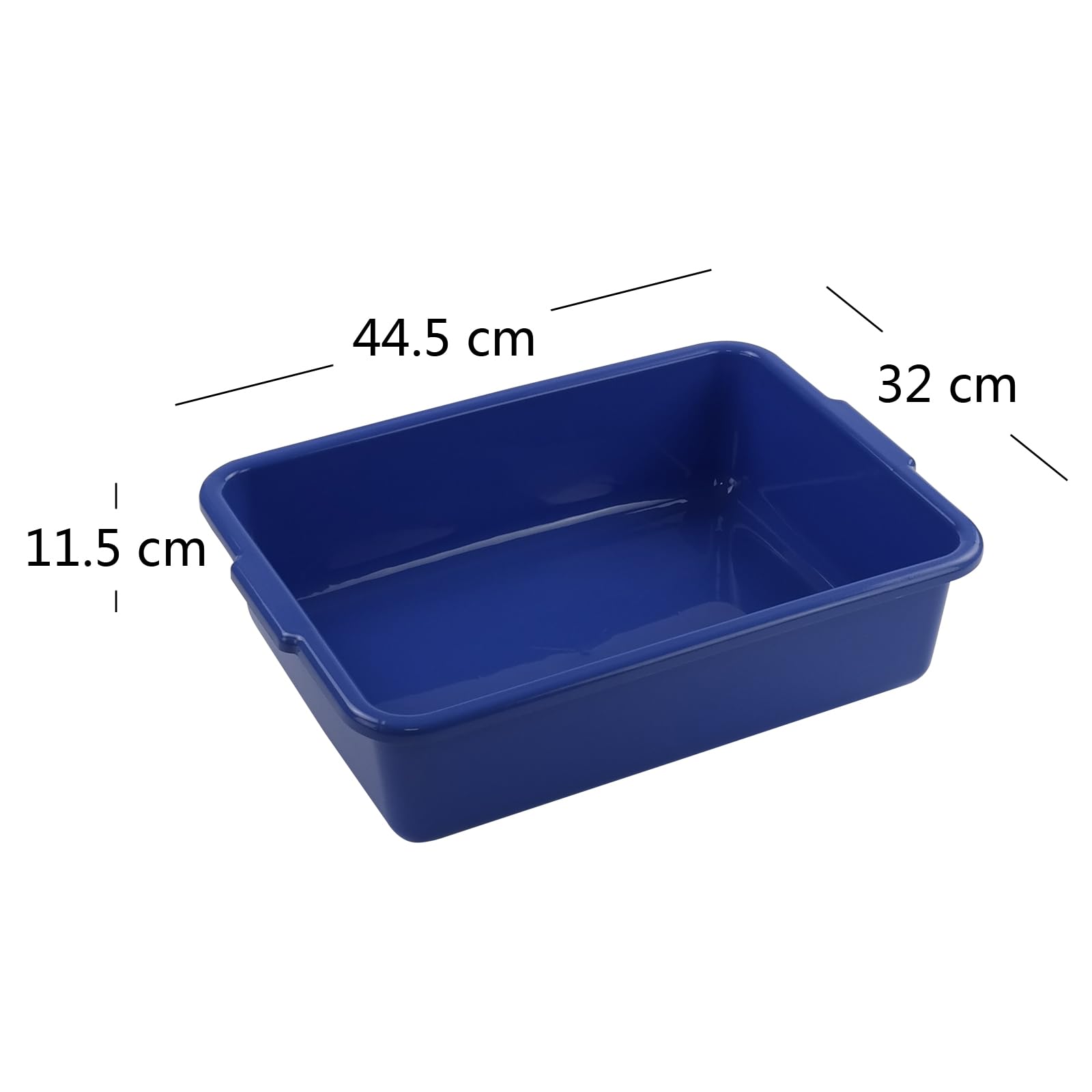 Xyskin Paquete de 4 Cuencos para Lavar, Bandeja de Almacenamiento de Alimentos Poco Profunda, Recipiente de Plástico para Tina de Autobús, Color Azul