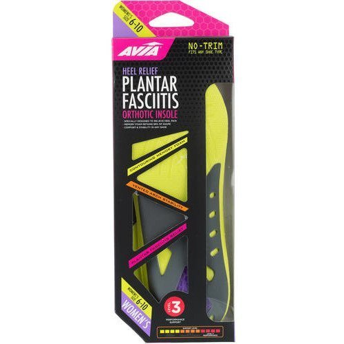 Avia Heel Relief Plantar Fasciitis Orthotic Insole, Level 3, Women's Size 6-10