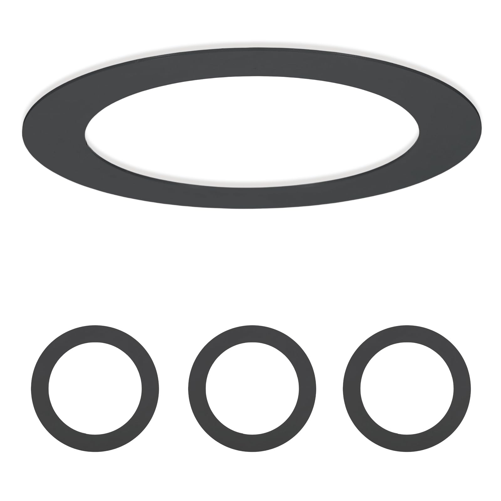 VIAPUICE Recessed Light Trim Ring 4.9" OD 3.6" ID Light Goof 4Pcs Black