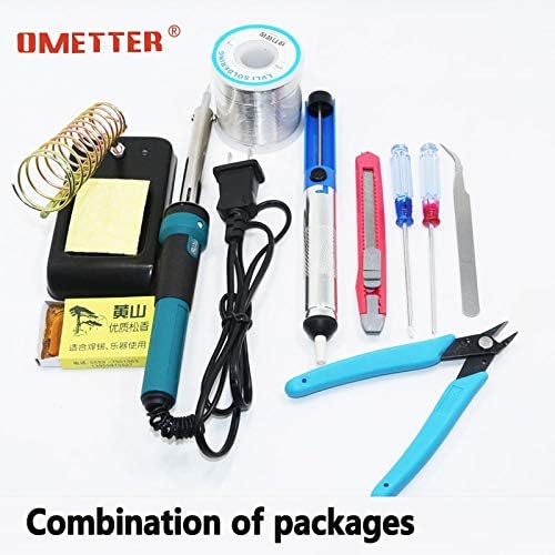 Soldering Thermostat soldering iron sets of household welding pen 30W tin soldering iron electronic maintenance welding tools - (Color: Yellow)