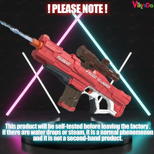 Image of VikriDA Automatic Electric Water Gun for Holi with Free Extra Rechargeable Battery, Auto Suction with 2 Spray Modes 800ML Capacity Up to 52 Ft Range - Leak-Proof Cover for Adults & Kids -Multicolor