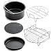 Produktbild Jendren Startseite Air Bratpfanne Zubehör Fünf Stück Fryer Backen Korb Pizza Teller Grill Pot Mat Multifunktionales Küche Zubehör (Farbe: schwarz)