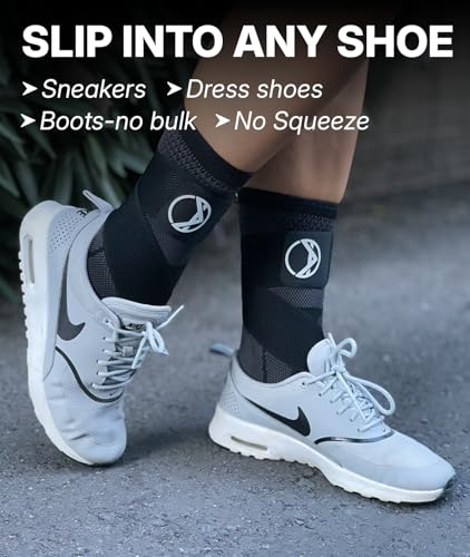 Image of Koprez Ankle Compression Sleeve & Ankle Brace for Plantar Fasciitis Relief | Breathable arch support with adjustable straps for women & men; an Achilles tendonitis brace for running and work - 1 sleeve