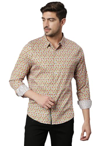 Image of Thomas Scott Men's | Printed | Full Sleeve | Slim Fit | 100% Cotton | Spread Collar | Casual Shirt