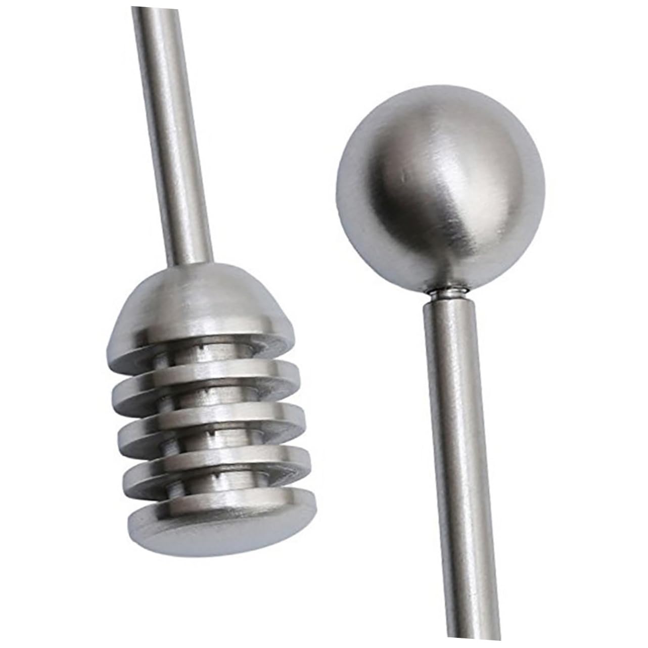 BRIGHTFUFU 2 Pack Honey Spoons Stainless Steel Honey Stirrer Round Bead Pot Dipper Easy to Clean
