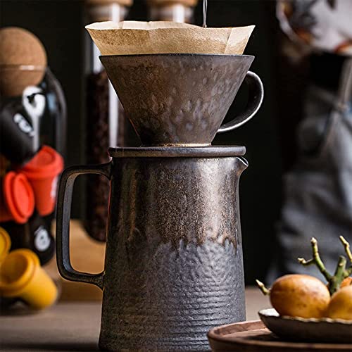 YZDKJDZ Handgefertigte Pour Over-Kaffeemaschine, Keramik-Kaffeemaschine-Tropfer und Dekanter, 1-2 Tassen Home Office… – Bild 8