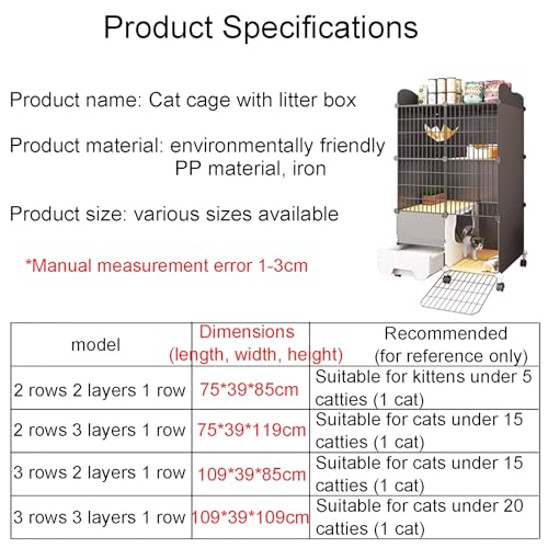 Cage fermée pour chat avec rangement et bac à litière amovible inclus - 5