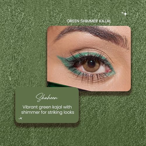 Image of Parul Garg Beauty Bold Define Shimmer Kajal | Smooth Glide Kajal for Eyelid & Lash Line | Long-Lasting, Smudge-Proof & a Dazzling Shine | Vegan & Cruelty-Free (Shaheen-Green)