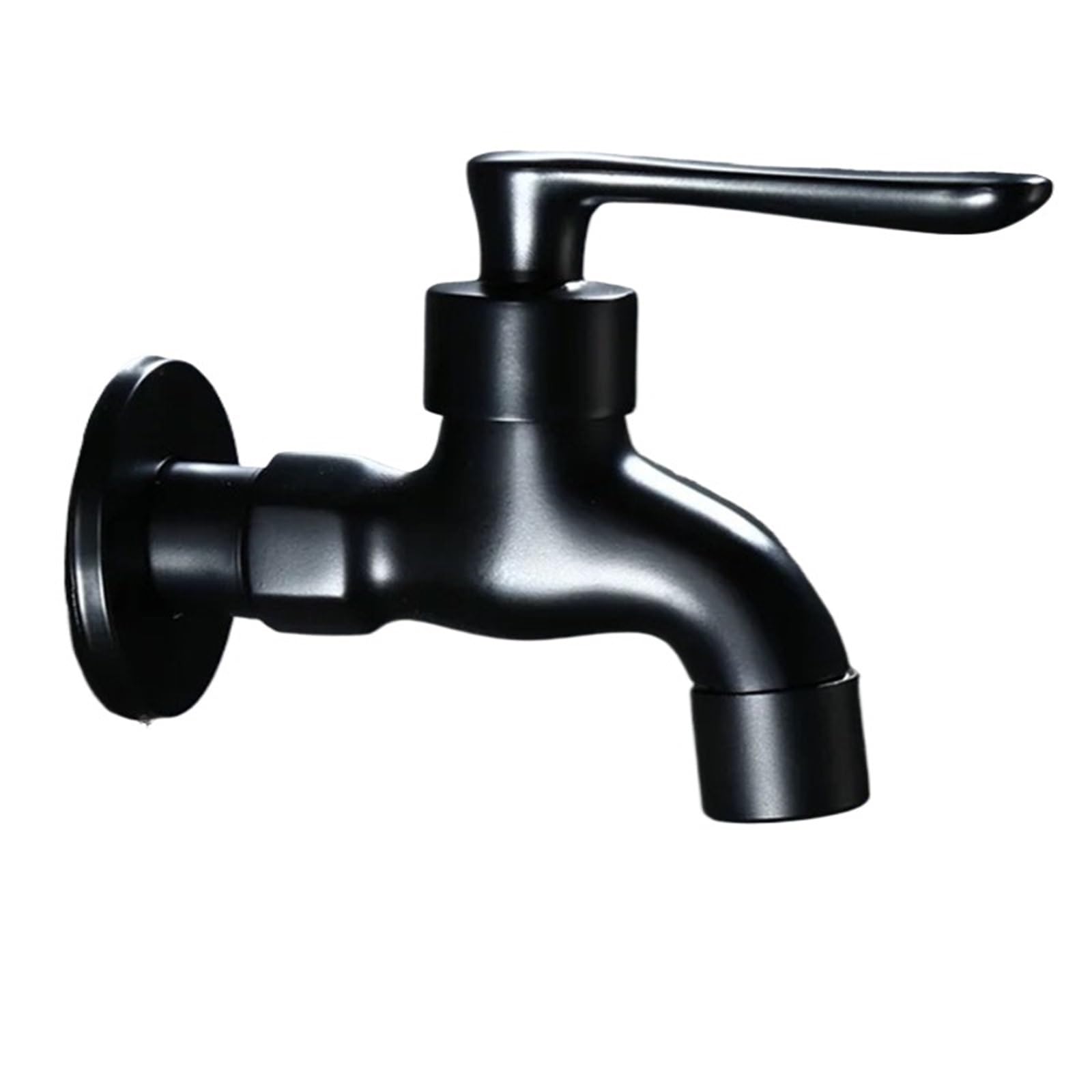 Wwpmnqd Color1 Taps Black Brass Single Cold Tap Wall Mounted Bathroom Faucet For Washing Machine Toilet Mop Pool Outdoor Garden Bibcock For Garden(Color1)