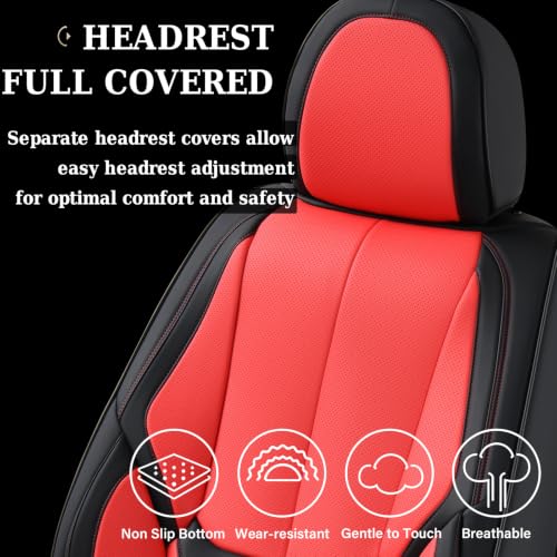 Image of Coverado Car Seat Covers, Front Covers for Cars, Car Seat Cover Front Seats, Automotive Seat Cover, Waterproof, Leather Car Seat Cushion, Universal Interior Seat Protectors for Most Cars