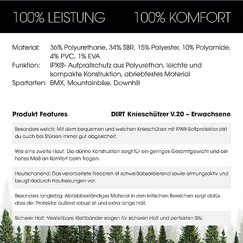 O’NEAL | Knieprotektor | BMX Mountainbike Downhill | IPX®- Aufprallschutz aus Polyurethan, Leichte Konstruktion, Abriebfestes Material | Dirt Knee Guard | Erwachsene | Schwarz Weiß | Größe S