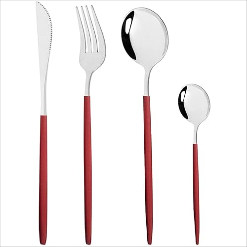 Miniatura 8 de Set de cubiertos Gugrida juego de cubertería reutilizable de acero inoxidable 1810 set de cubiertos reflejantes ideal para reuniones familiares y