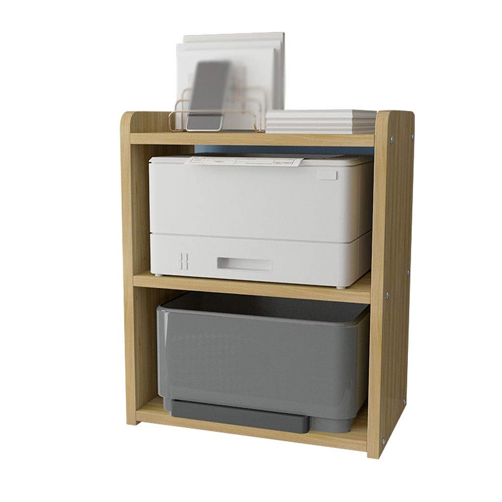 Druckerständer Desktop-Druckerständer, 3-Lagen-Fax-Maschinengestell for Büro Wohnzimmer Lagerregal-Arbeitsraum Bücherregal Größe: 45 × 30 × 60cm Schreibtischdrucker (Color : Bruin)