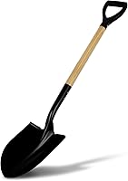 BERSCIT 41-Inch Heavy Duty Round Point Digging Shovel with D-Grip Wooden Handle & Alloy Steel Head for Garden, Construction, Soil & Gravel