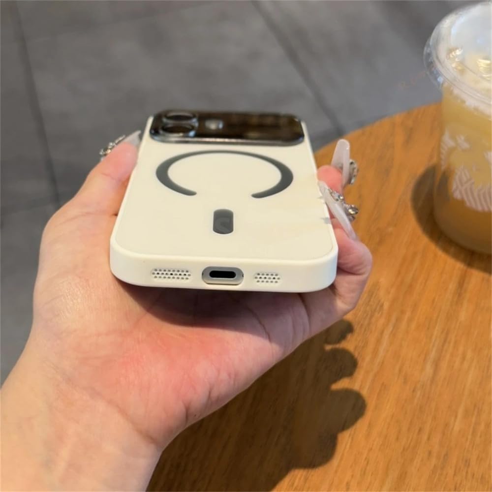 Magnetyczne etui na telefon do iPhone'a 17 Air 16 11 12 13 14 15 Pro Max, do ładowarki Magsafe z dużym okienkiem, niebieskie, do iPhone'a 14