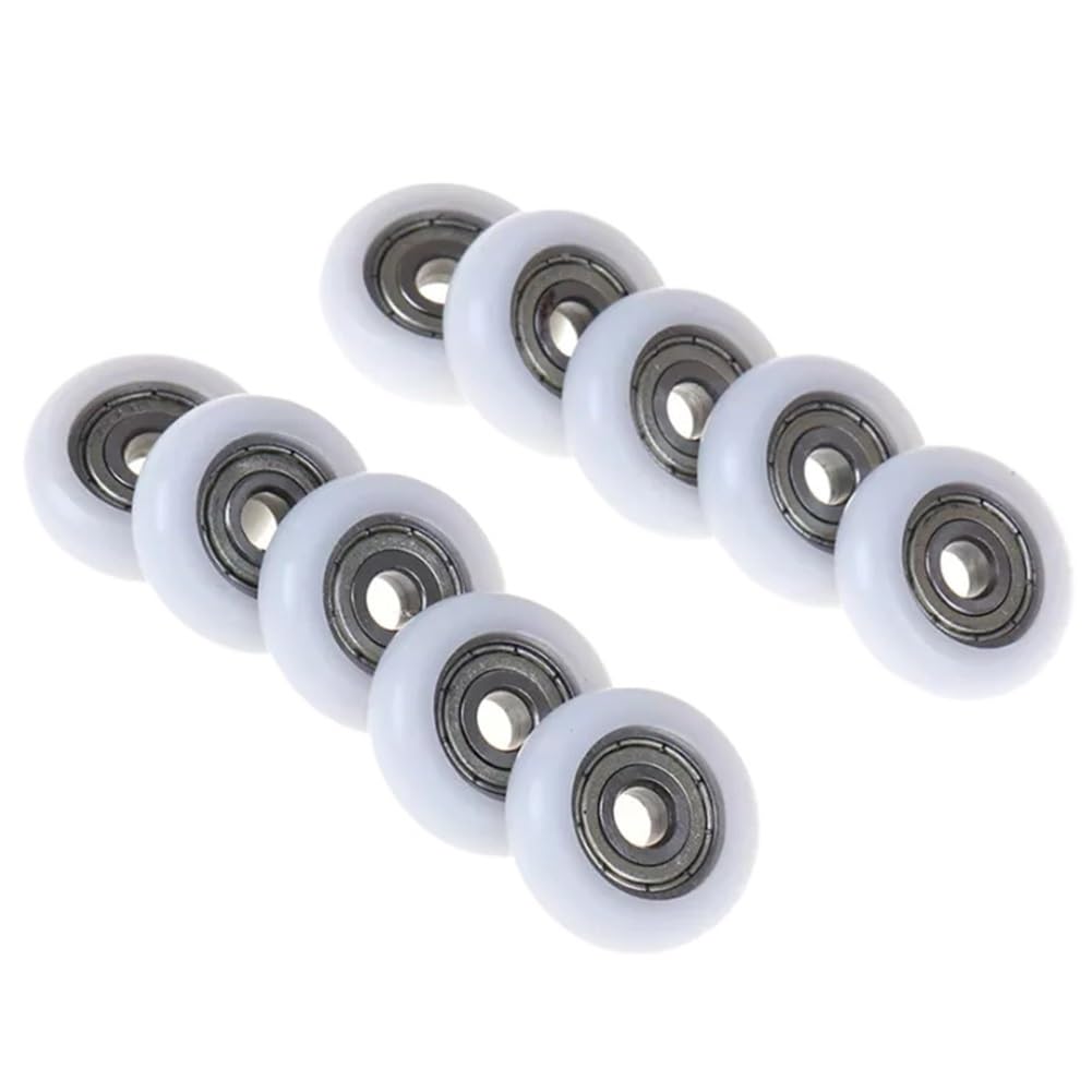Shower Door Rollers 10Pcs Shower Cabin Rollers Replacement Runner Wheels 19/23/25mm Diameter 6mm Hole for Shower-Cabin Enclosures(25mm)
