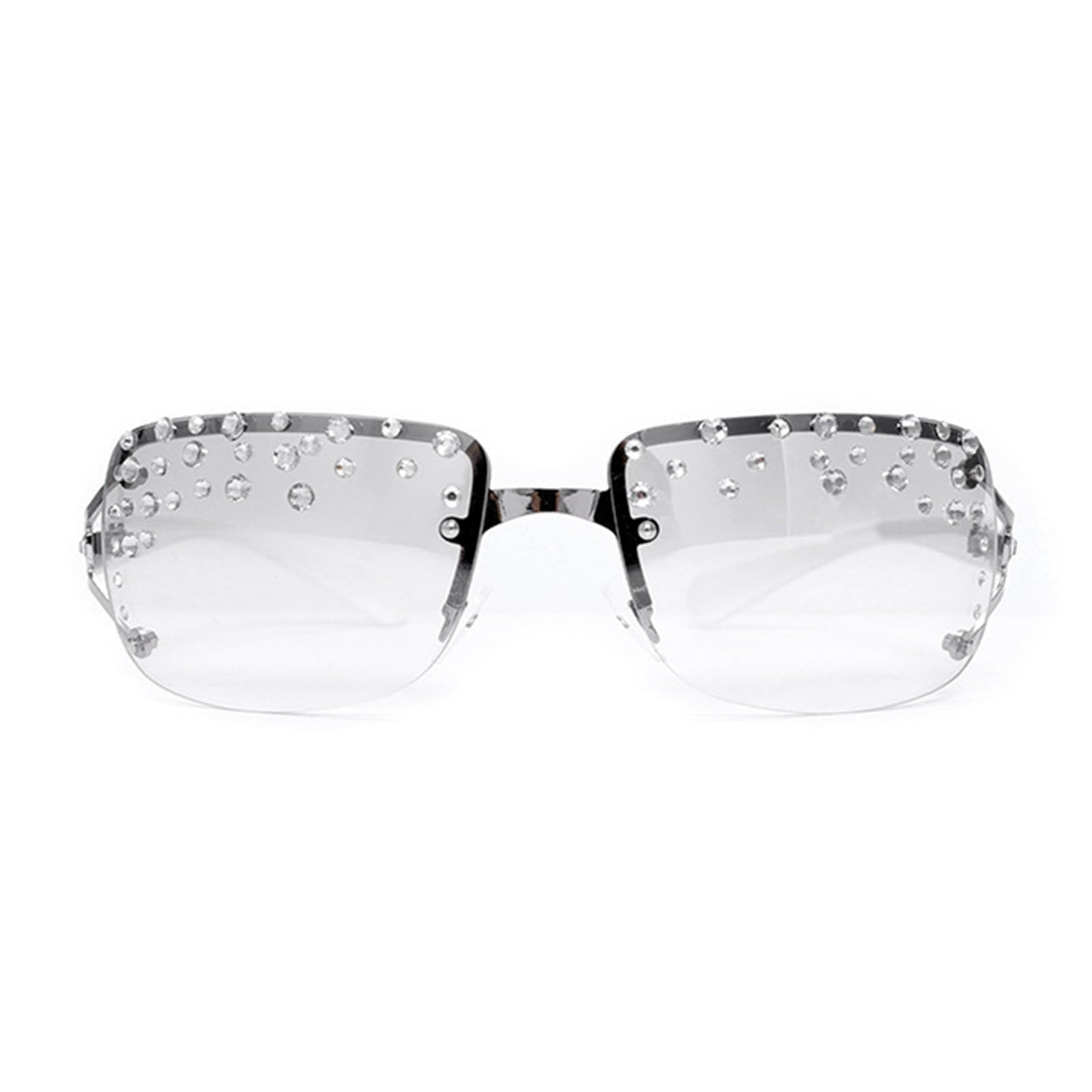 XuQiZZpp Stylish Hip Hop Sunglass Photo Props Metal Rimless Trendsetters Hip Hop Sunglass Hipsters Props