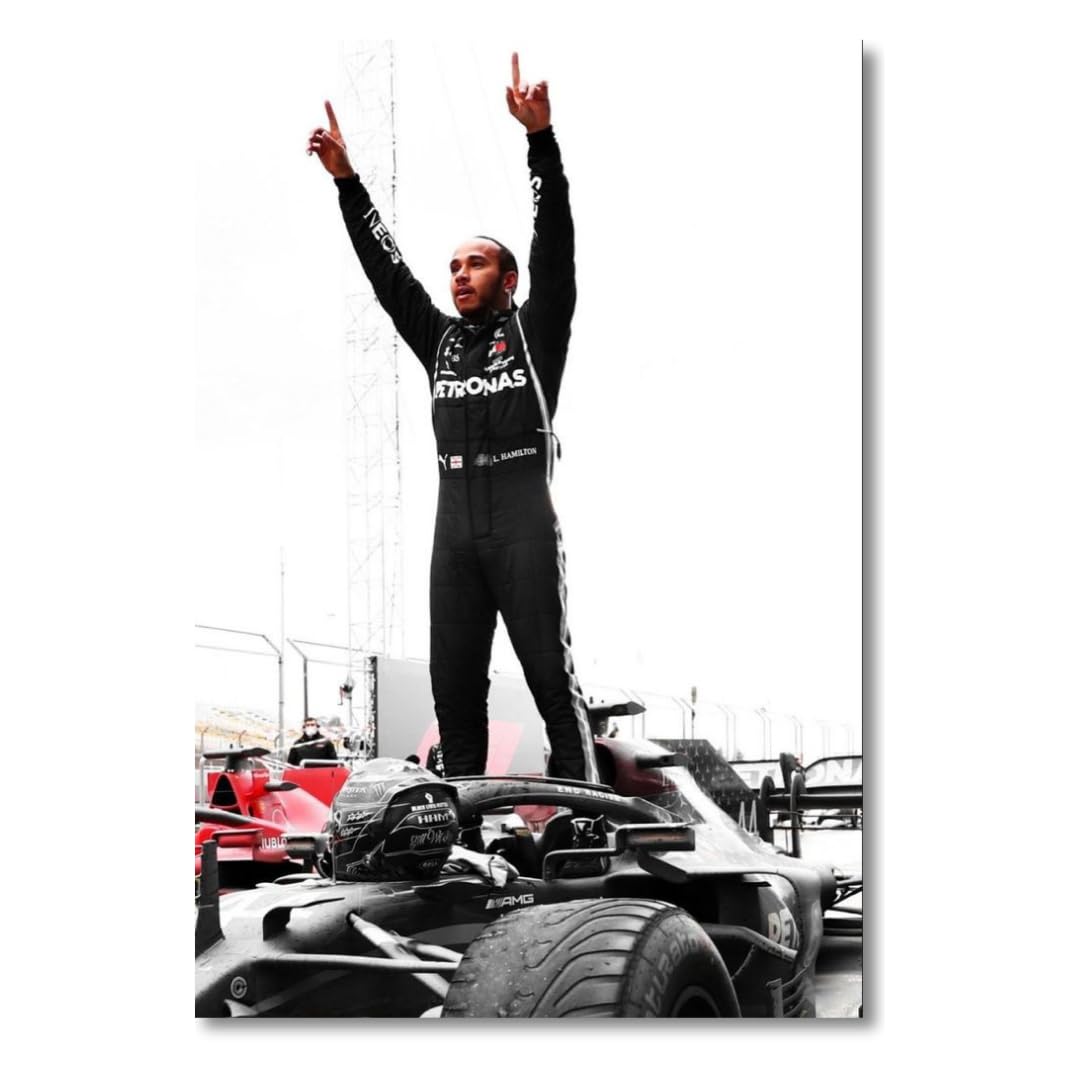 Lewis Hamilton | F1 Posters for Wall | A3 and A4 sizes | 400 GSM Paper | Gloss Lamination | Premium Packaging (Large-A3, Lewis Hamilton 2)