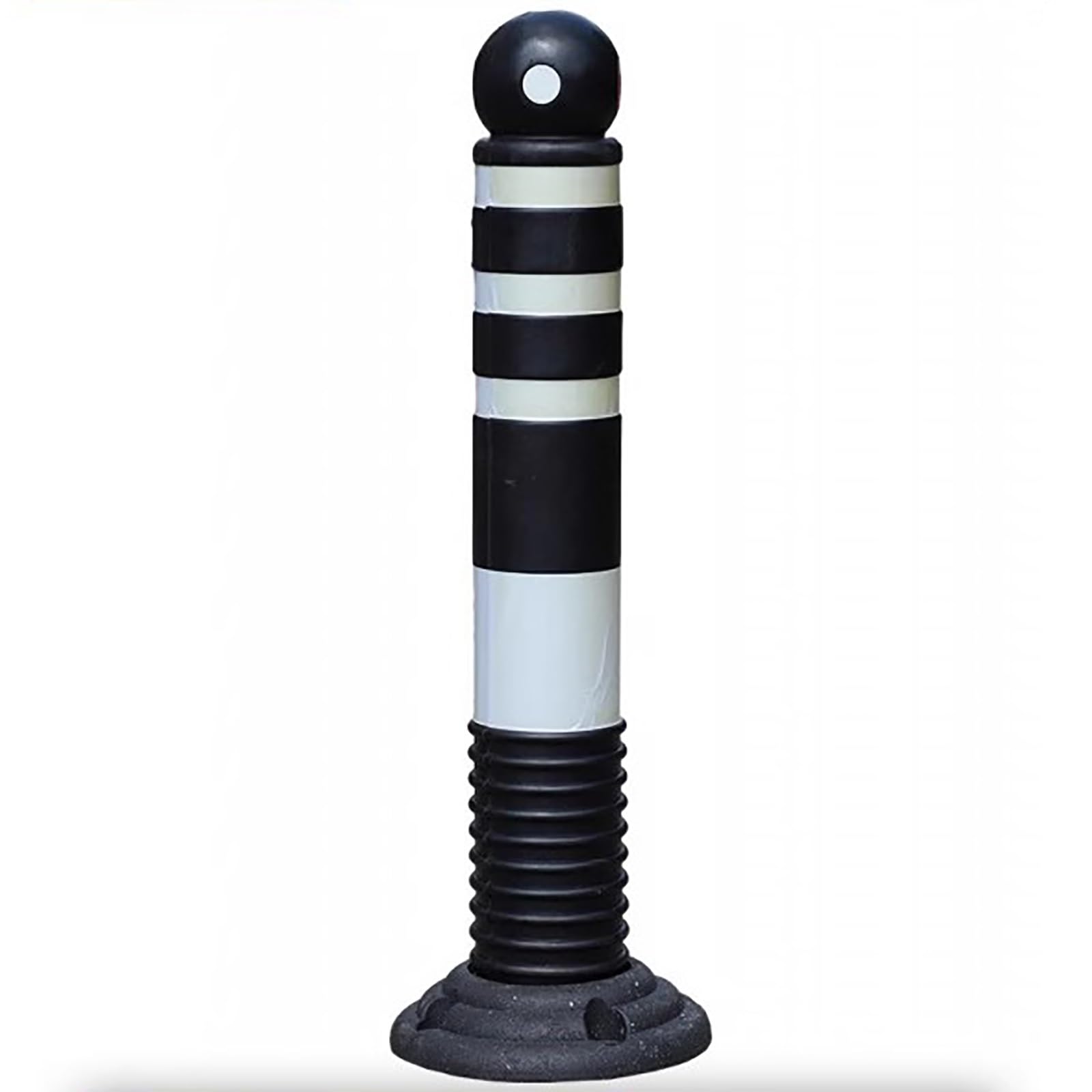 GHKryD safety bollard post, Safety Barrier Bollard for Driveways, Rubber Parking Bollards for Driveway(White,1pcs)