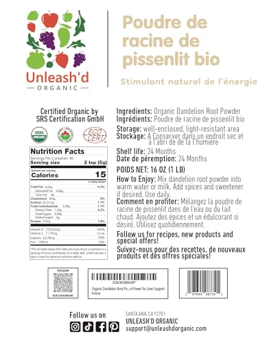 Unleash'd Organic Dandelion Root Powder
