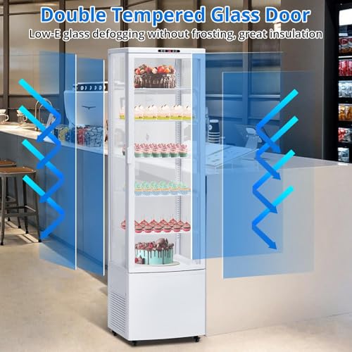 Image of Commercial Display Refrigerator, 10.9 Cu.Ft Beverage Cooler with Glass Door, LED Lighting, 5 Shelves, Merchandiser Fridge for Restaurant, Bar, Cafe, Convenience Store