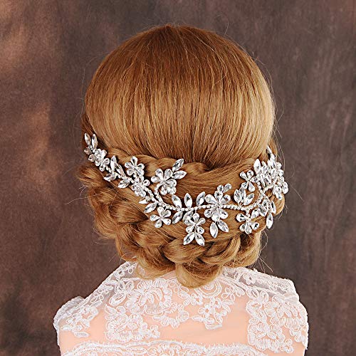 ZHENM Wedding Headband Fashion Rhinestone Bridal Headpiece,Hair Accessories for Bride and Bridesmaid