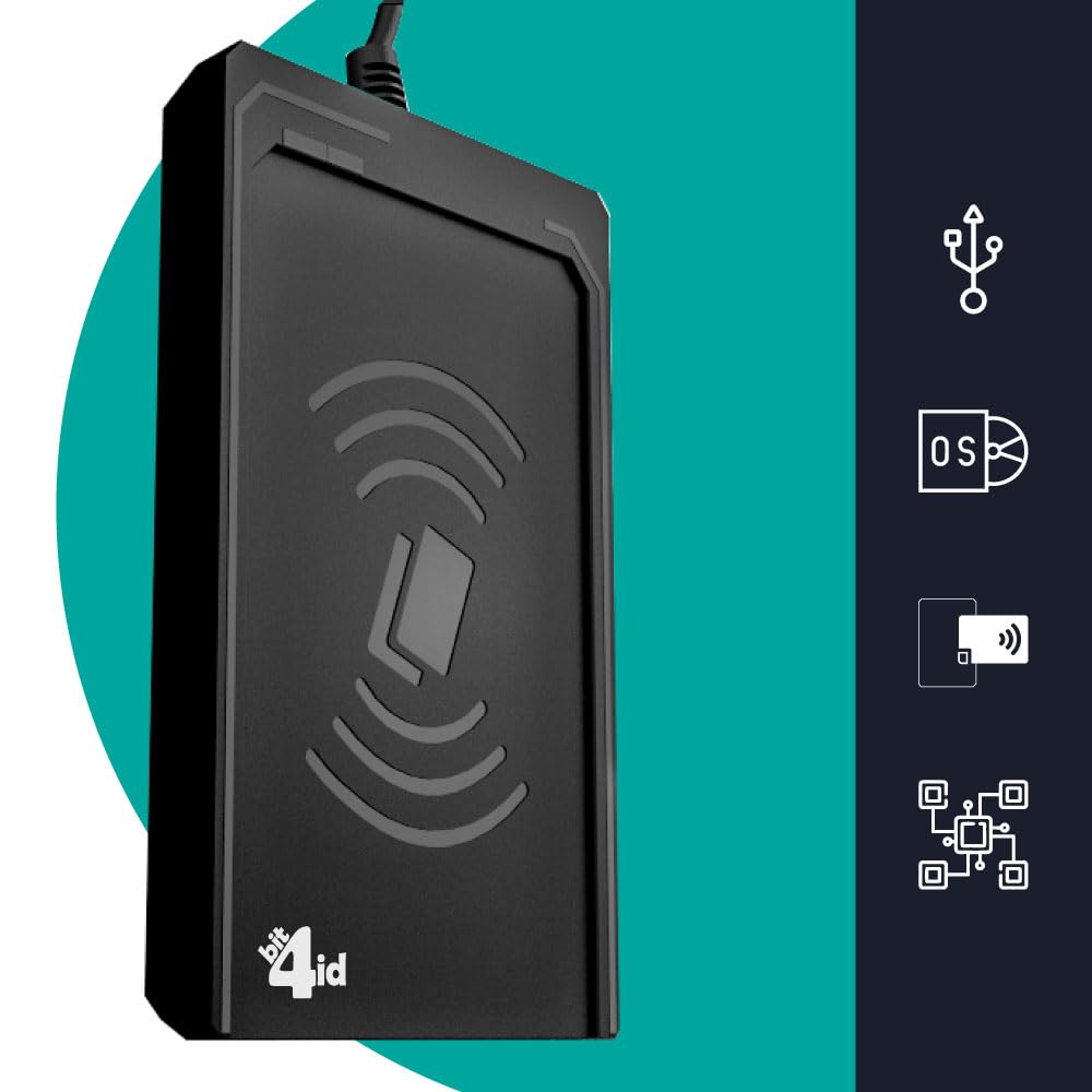 Bit4id Lettore CIE 3.0 per Carta d'Identità Elettronica, Sanitaria e Contactless - MiniLector CIE Con Connessione USB, Compatibile Con Windows, Mac, Linux